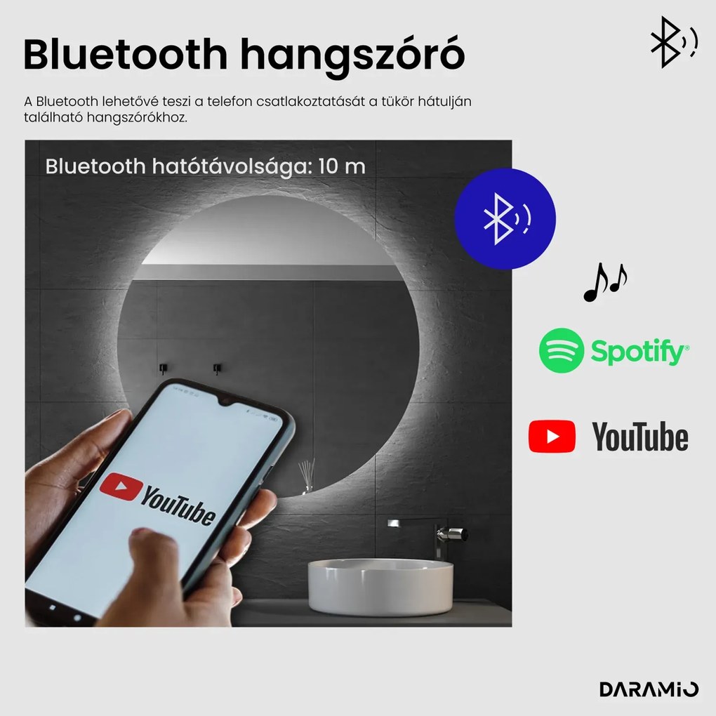 Atipikus tükör LED világítással G2