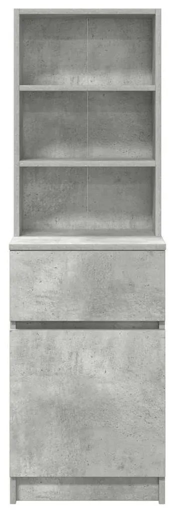 betonszürke szerelt fa éjjeliszekrény 39x35x125 cm