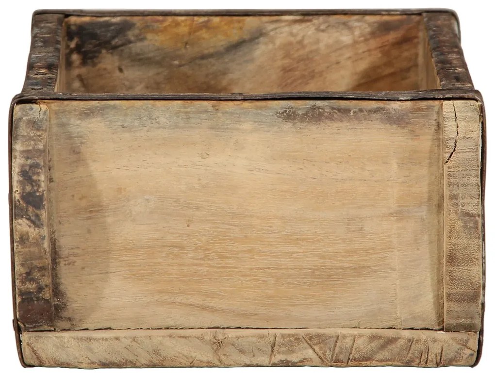 4 db tálca 30x15x9 cm tömör újrahasznosított fa
