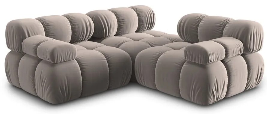 Világosbarna bársony moduláris kanapé 282 cm Bellis – Micadoni