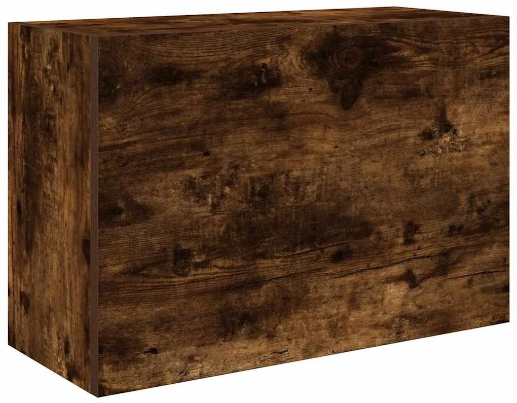 füstös tölgyszínű szerelt fa fali fürdőszobaszekrény 60x25x40cm