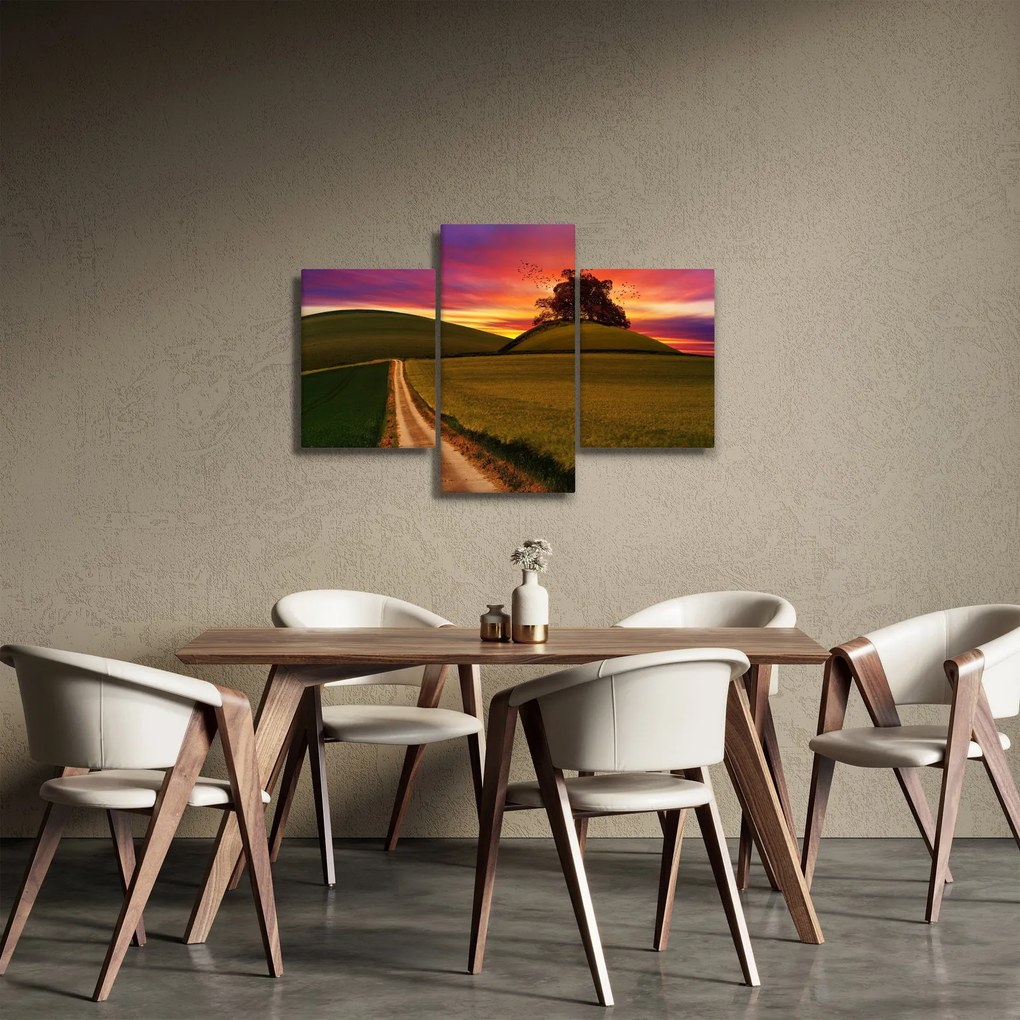 Mező és a színes ég képe (90x60 cm)