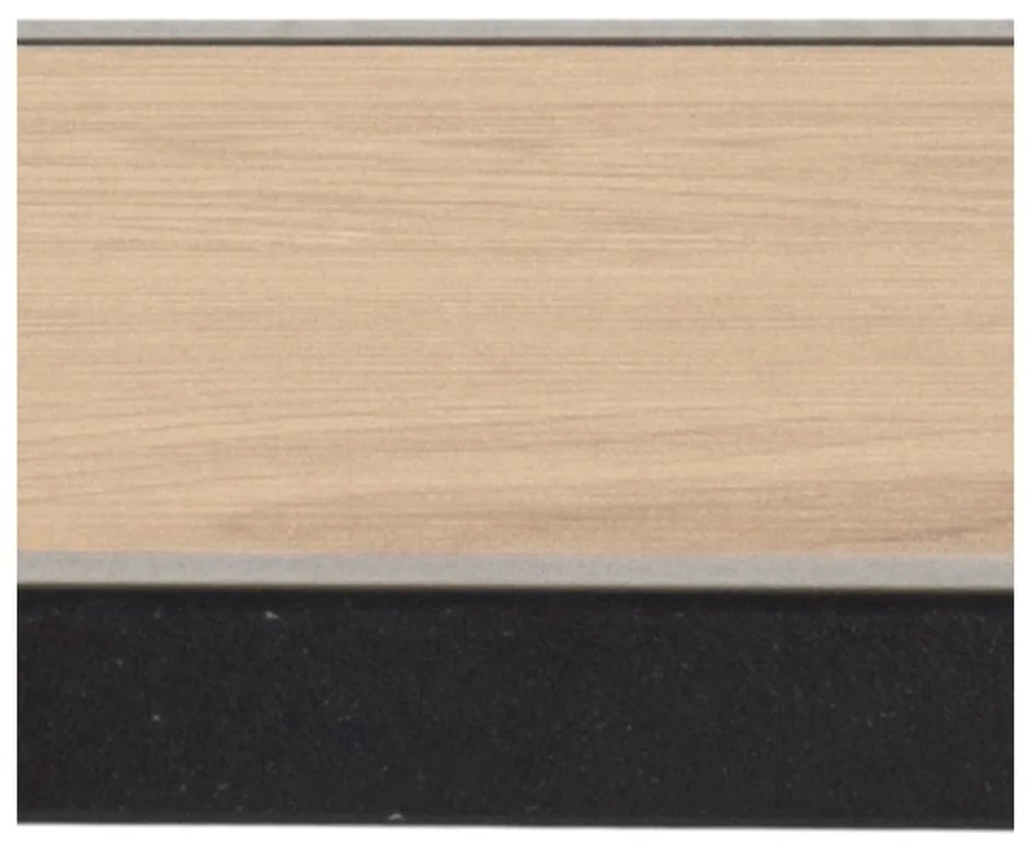 Fekete-natúr színű fali fogas tölgyfa dekorral, polccal Seaford – Actona