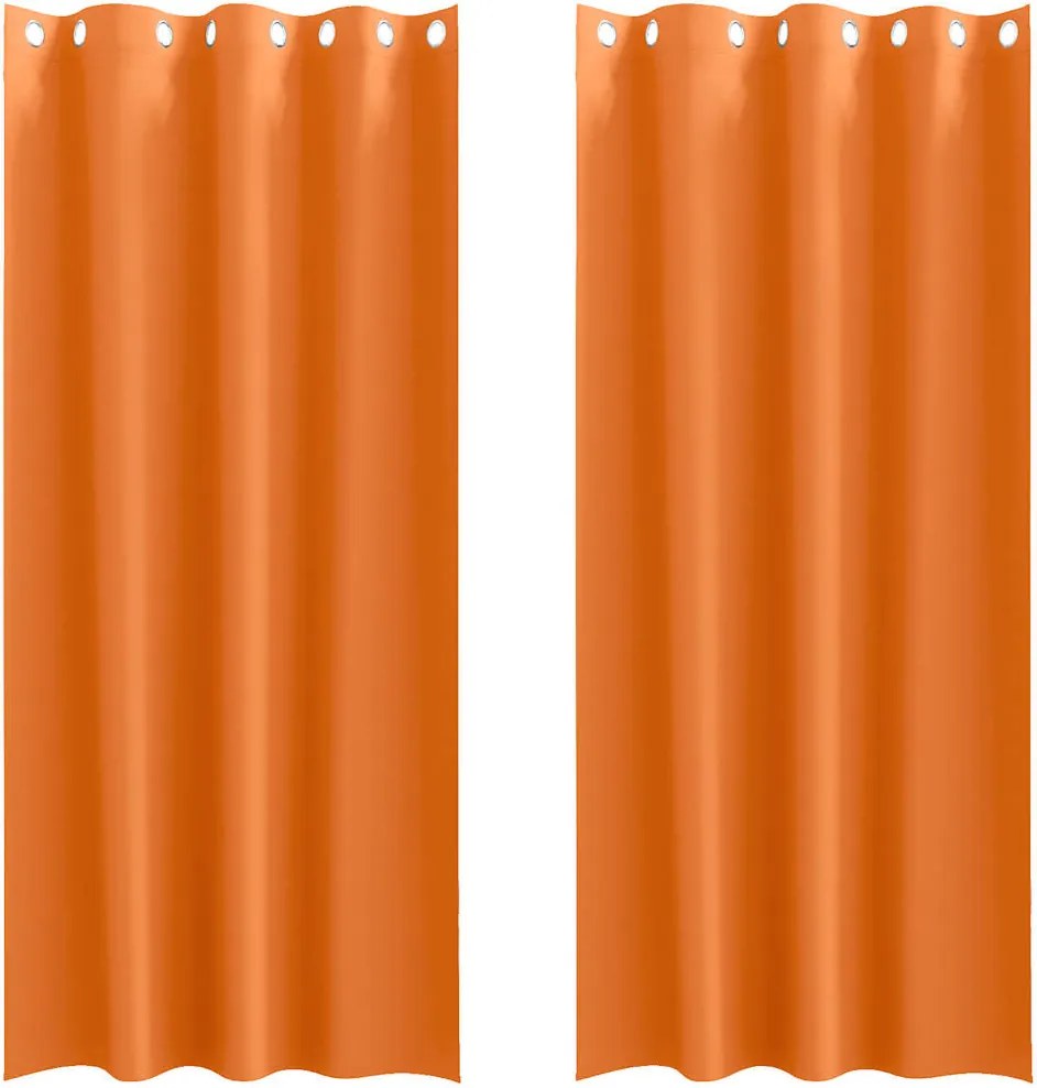 vidaXL Fekete Függöny Gyűrűkkel 2 pcs Élénk narancs 245 x 140 cm
