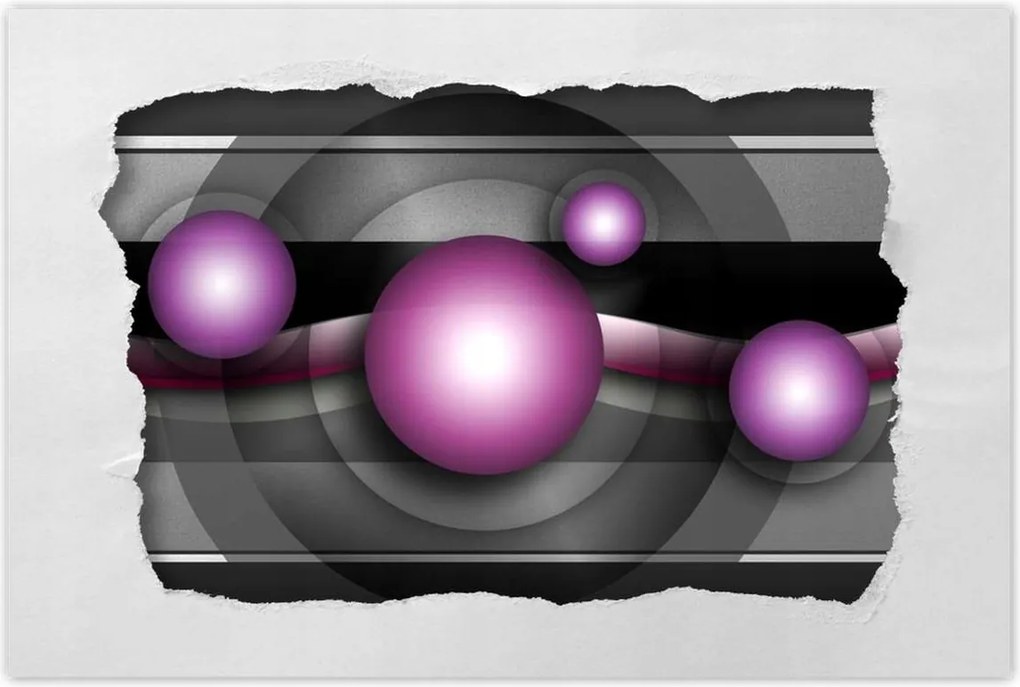 Poszterek 60x40 Lila gömbök Absztrakt