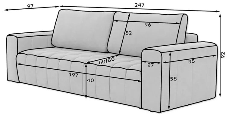 Sötétkék bársony kinyitható-tárolóhelyes kanapé 247 cm Lazaro – ELTAP