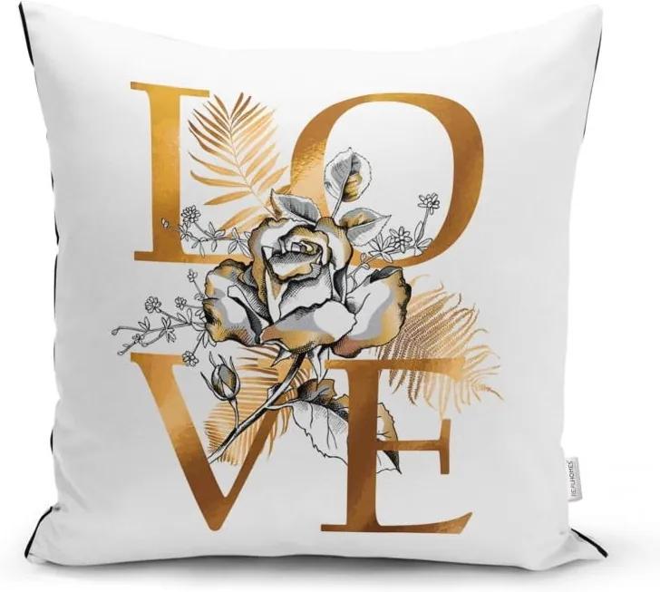 Golden Love Sign párnahuzat, 45 x 45 cm - Minimalist Cushion Covers