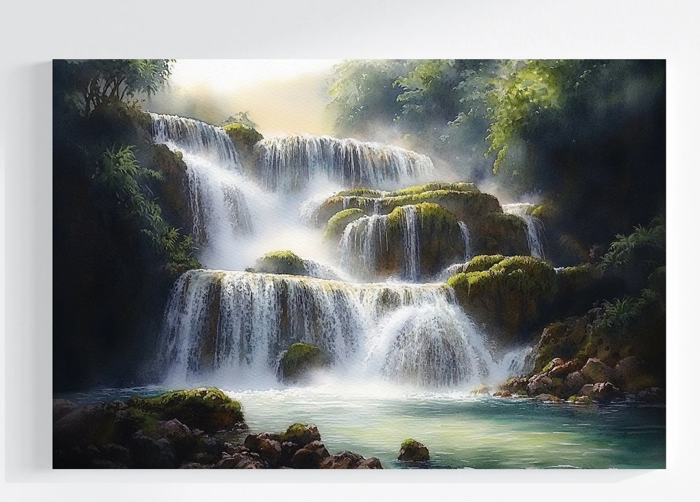 Vászonkép Canvas Tájkép Horvátország Park Krka Vízesések Folyó 120x80
