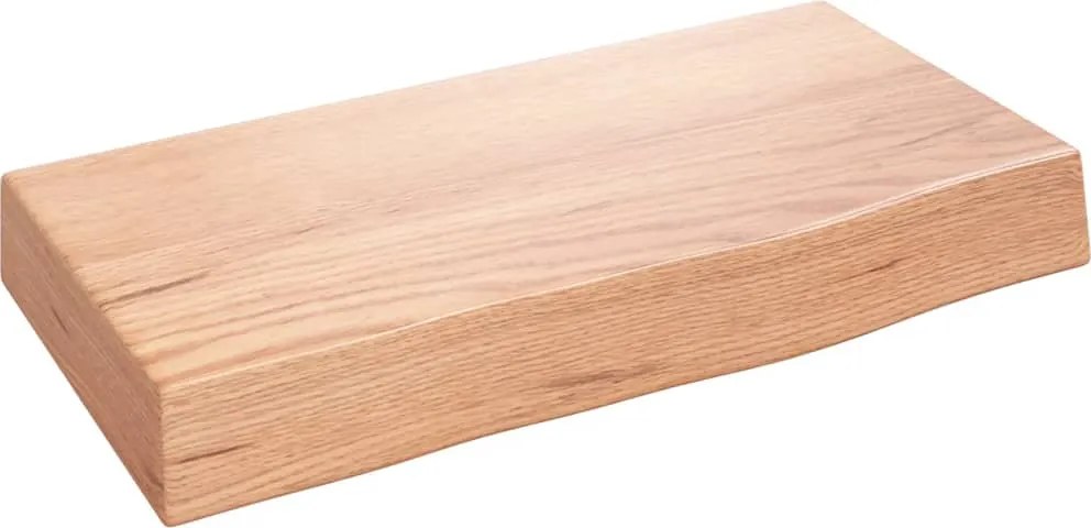vidaXL világosbarna kezelt tömör tölgyfa fali polc 40x20x6 cm