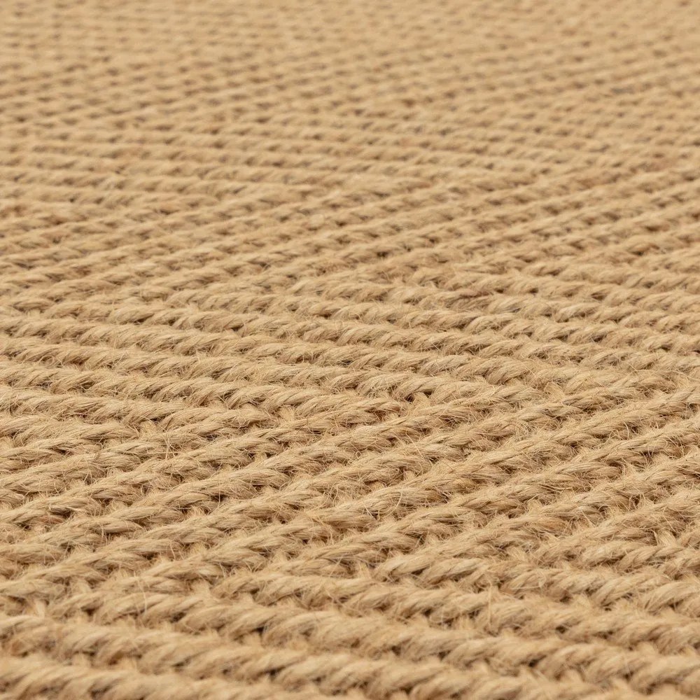 Natúr színű kétoldalas-kézi szövésű juta szőnyeg 200x290 cm Bordo Herringbone Linen – Asiatic Carpets