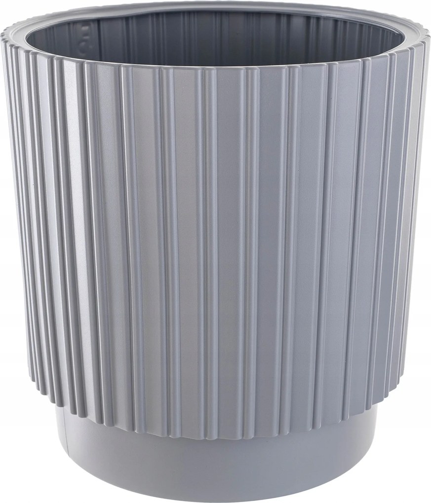 Virágtartó 30cm Fedél Virágtartó Betét Műanyag Szürke
