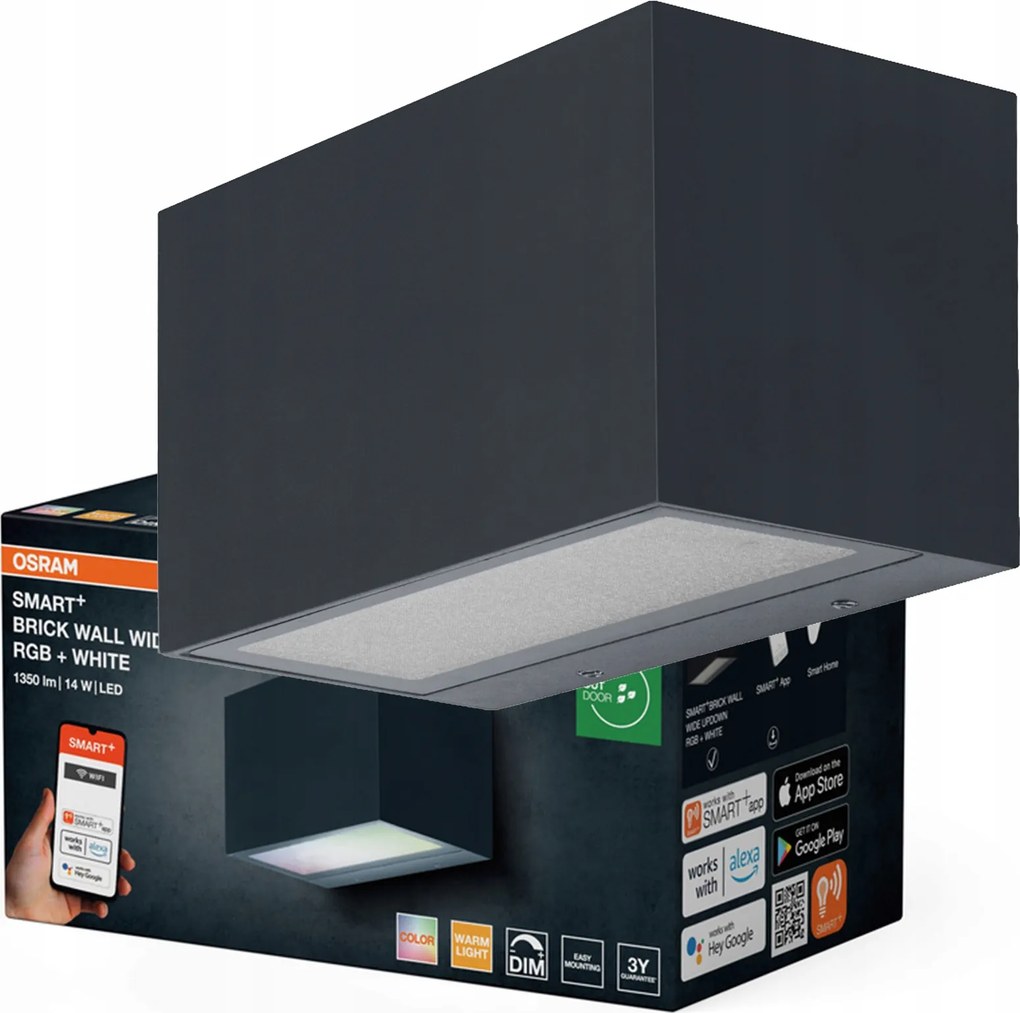 Kerti fali lámpa Kültéri Led lámpa 14W 600lm 3000K IP44 Smart+ Wifi