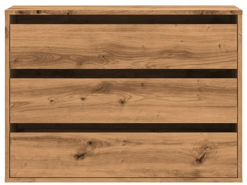 kézműves tölgy szerelt fa fiókos sarokszekrény 80 x 41 x 58 cm