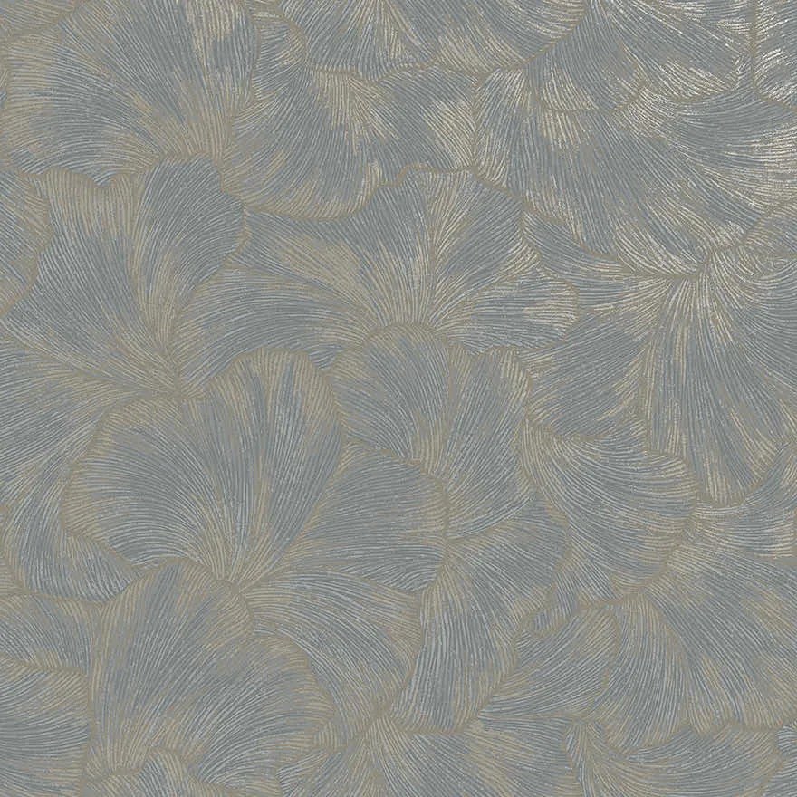 Holden Decor Essence Suzani kék ginkgo leveles fémhatású vlies tapéta – 66311