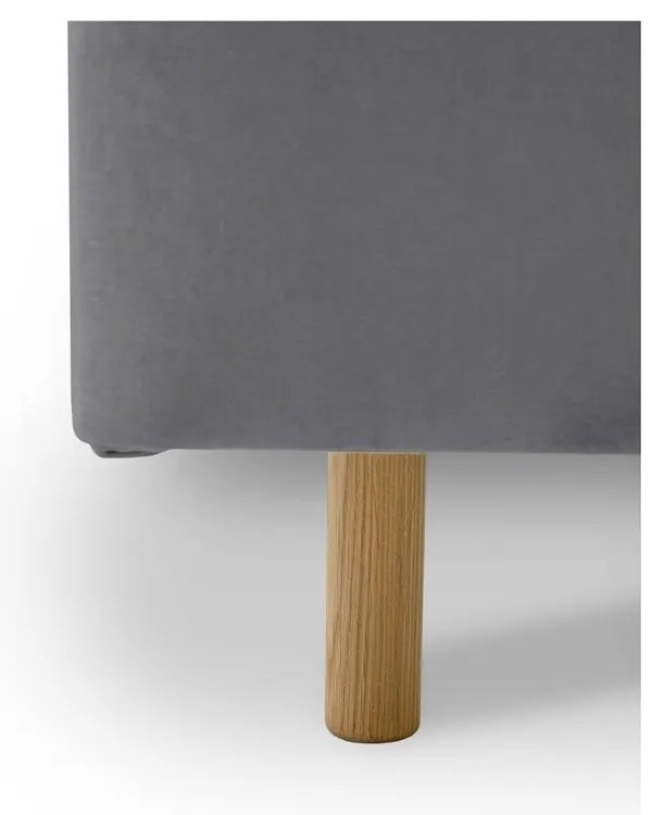 Szürke kárpitozott franciaágy ágyráccsal 160x200 cm Zee – Scandic