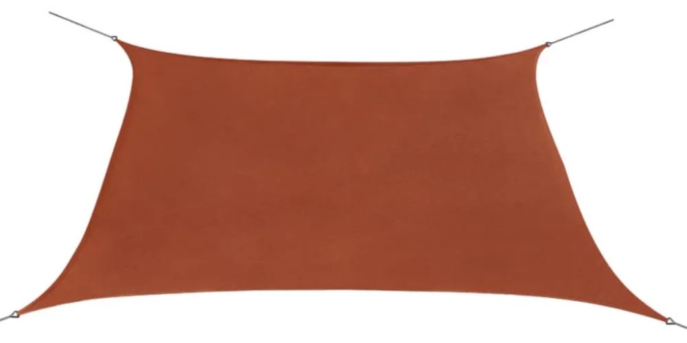 négyzet alakú, terrakotta oxford szövet napvitorla 3,6 x 3,6 m