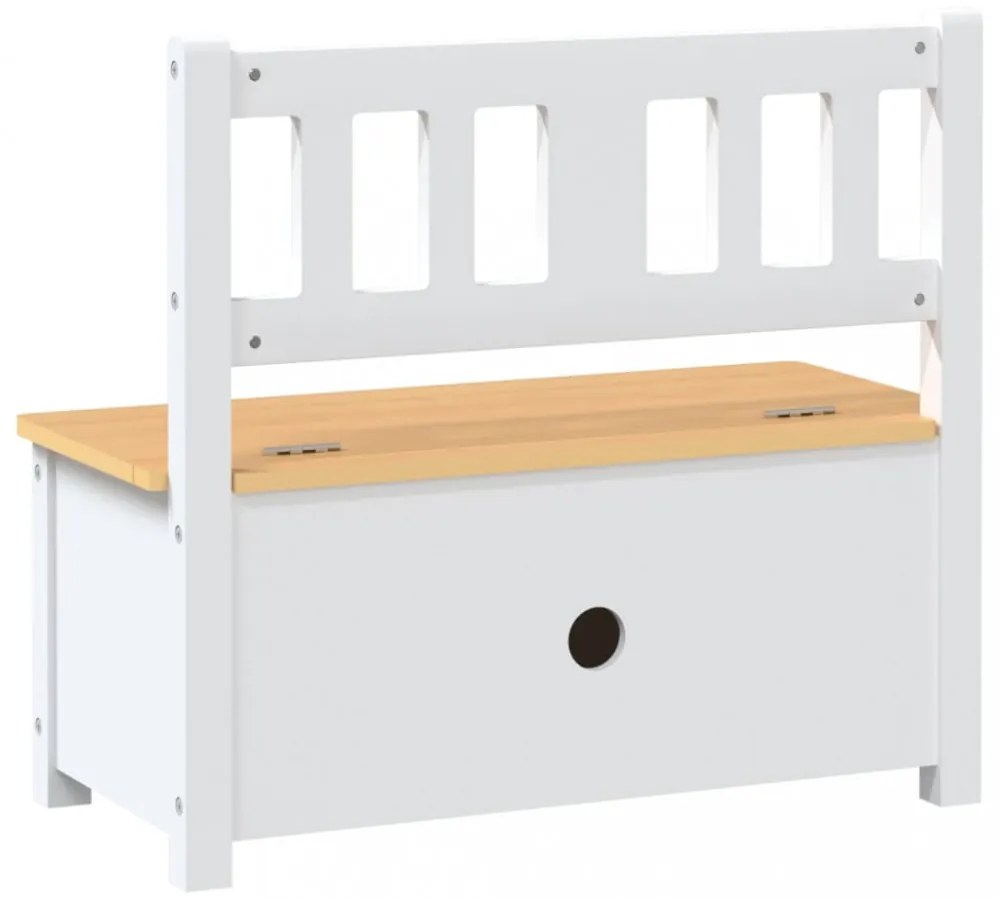 fehér-bézs MDF gyermek tárolópad 60 x 30 x 55 cm