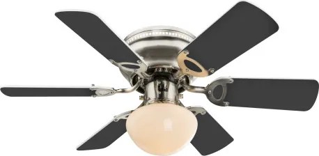 Globo 0307W Mennyezeti ventilátor, matt króm test, fehér lapátok, 3 fokozatú, 2 irányú forgás, húzókapcsolóval, ø760, H:280, exkl. 1xE27 60 W 230 V