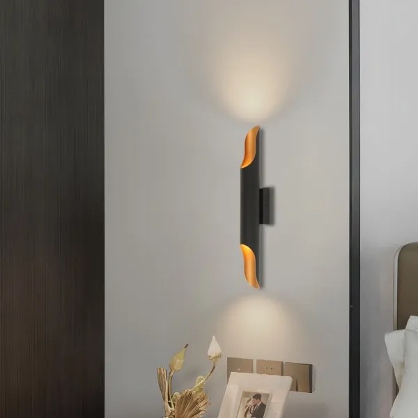 Brilagi - Fali lámpatest KALMAR 2xE27/40W/230V fekete/bronzszínű