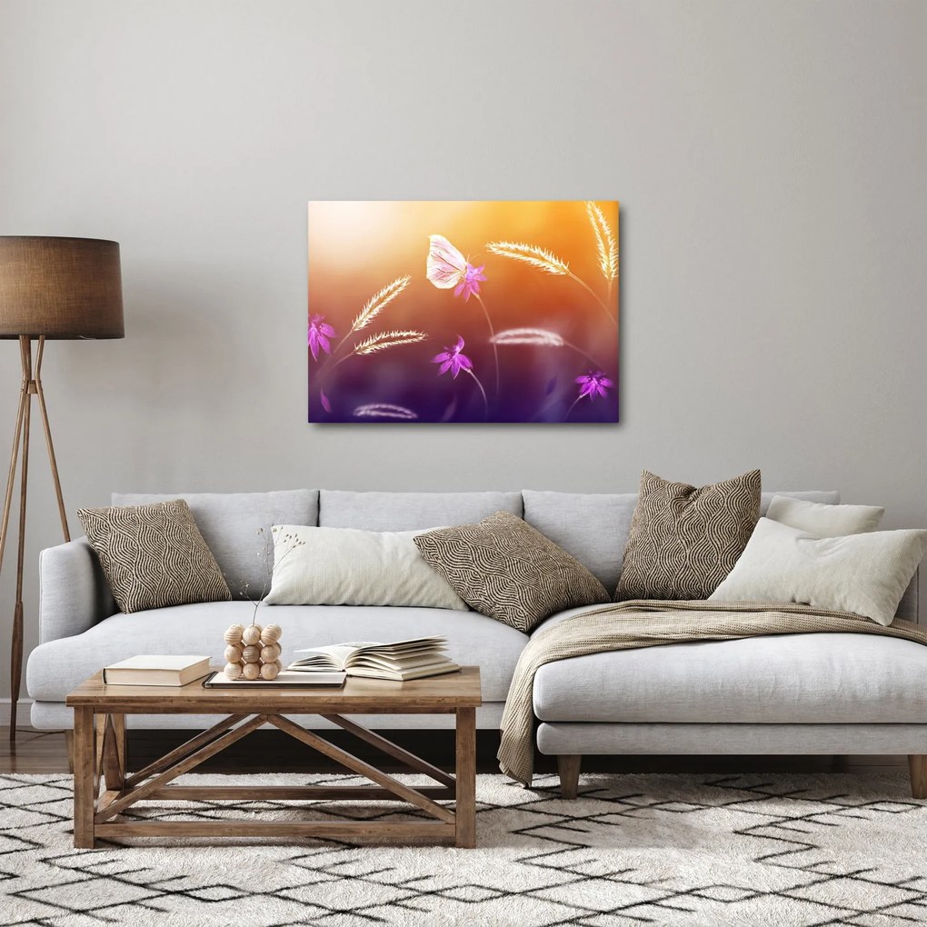 Kép - Rózsaszín pillangó (70x50 cm)