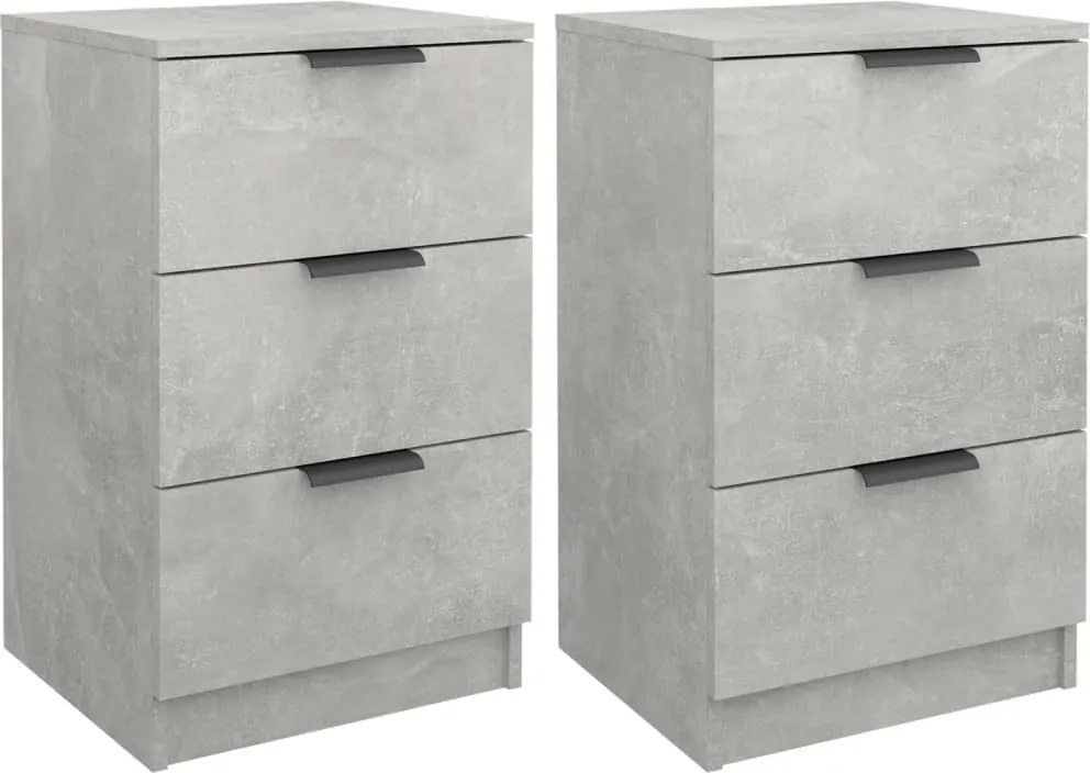 vidaXL 2 db betonszürke éjjeliszekrény 40 x 36 x 65 cm