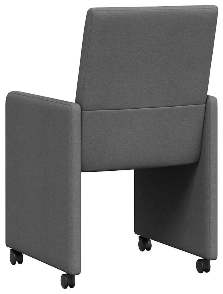 Étkező Székek kerékkel 2 pcs Sötétszürke 57 x 66 x 94 cm szövet