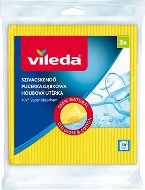 Szivacskendő, 3 db, VILEDA, sárga (KHTV58)