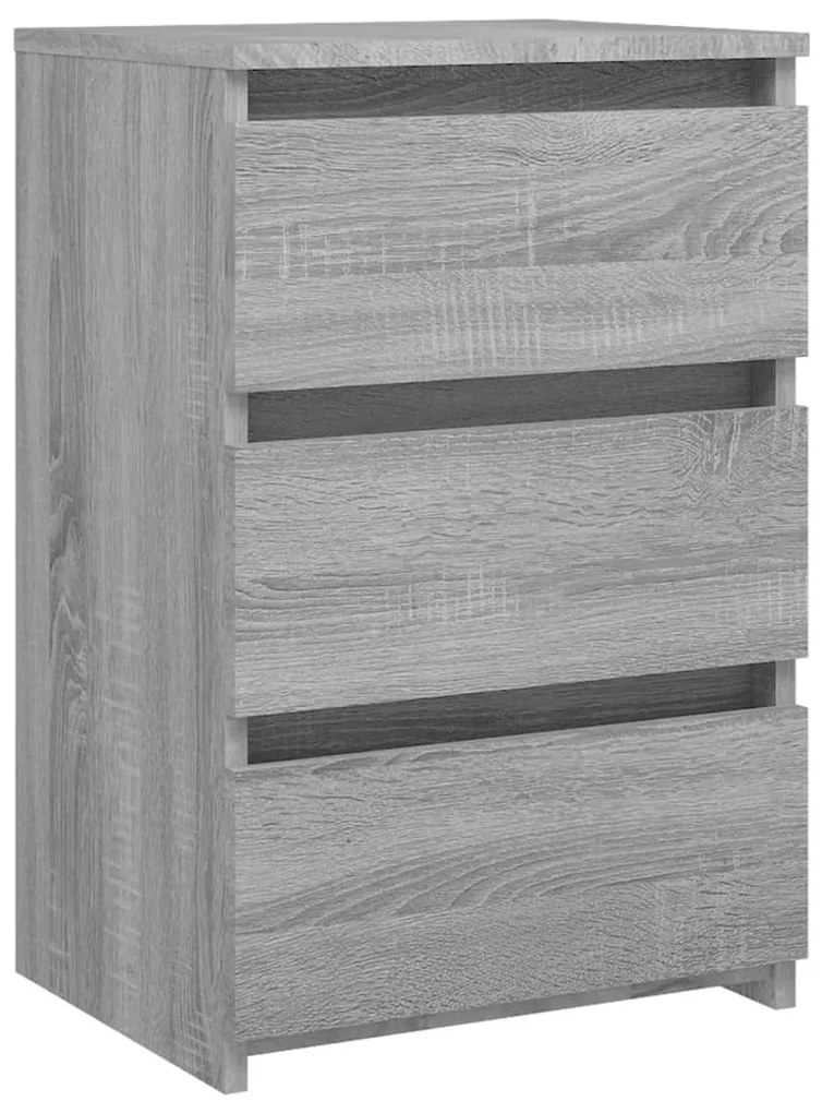 2 db szürke sonoma szerelt fa éjjeliszekrény 40x35x62,5 cm