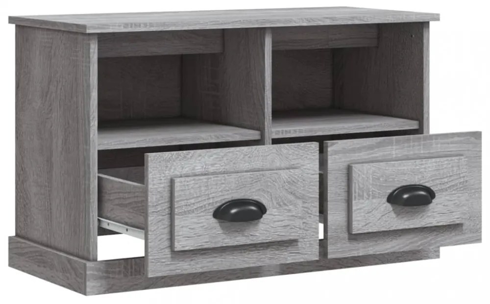 szürke sonoma színű szerelt fa TV-szekrény 80 x 35 x 50 cm