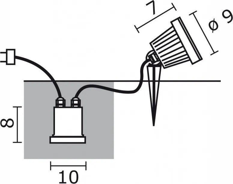 NOVOLUX 113A-G23X1B-02 FOCUS Kültéri Növényvilágító Lámpa Fekete GU5,3/MR16 IP68