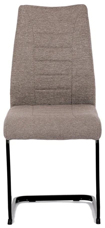 Scaun din material textil maro, cu bază de sanie. DCL-438