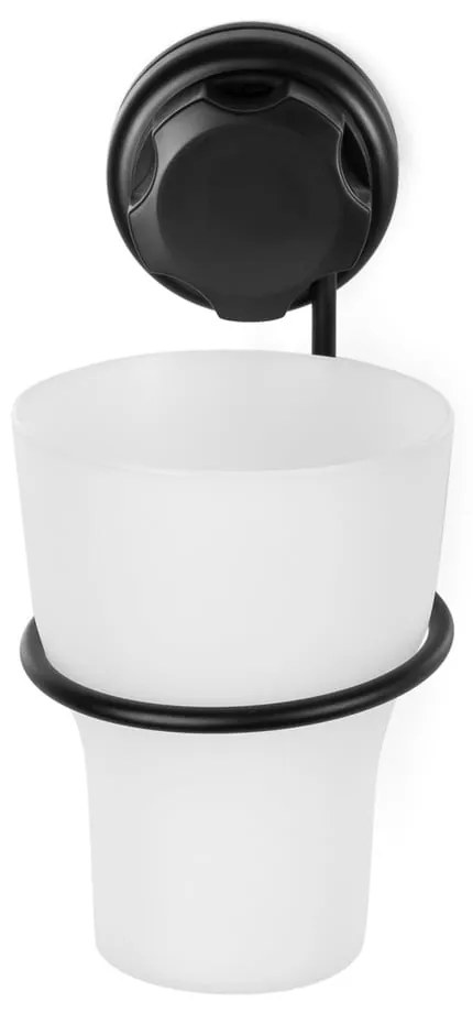 Fekete öntapadós fém fogkefetartó pohár Bestlock Black – Compactor