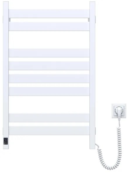 Fürdőszobai törölközőszárító radiátor termosztáttal LARGO 432W/230V 80,6 cm IP44 fehér jobb oldali