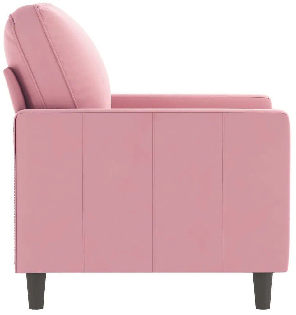 rózsaszín bársony kanapéfotel 60 cm