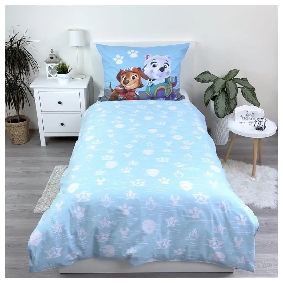 Kék egyszemélyes pamut gyerek ágyneműhuzat 140x200 cm Paw Patrol – Jerry Fabrics