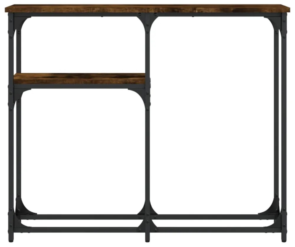 füstös tölgy színű szerelt fa tálalóasztal 90x22,5x75 cm