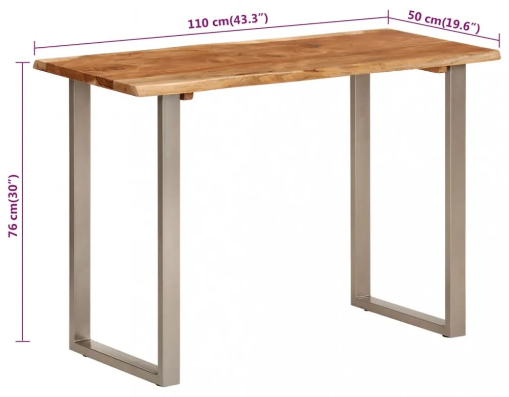 tömör akácfa étkezőasztal 110 x 50 x 76 cm