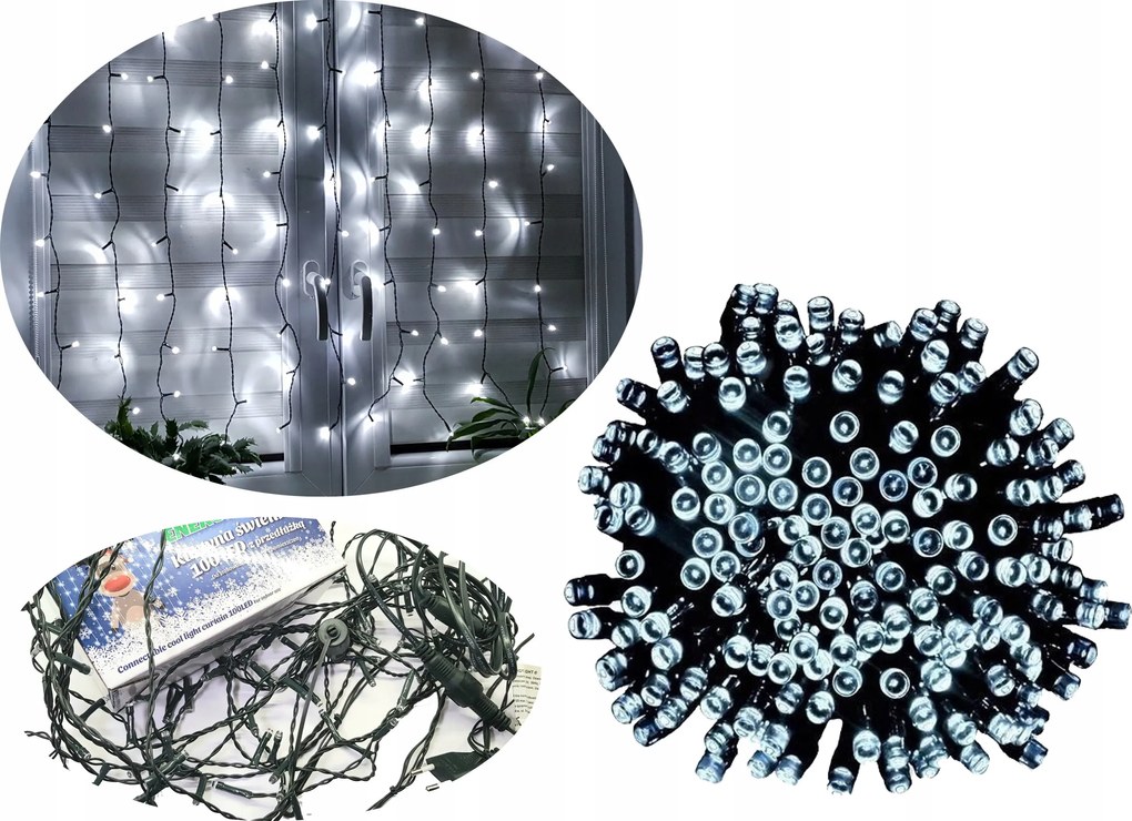 Fényfüggöny Prémium Lámpa 200LED 2mb Hideg