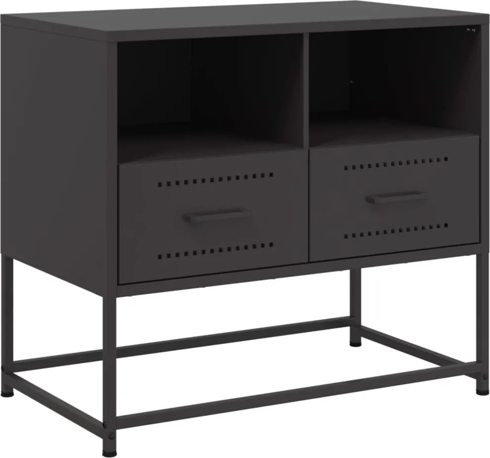 vidaXL fekete acél TV-szekrény 68 x 39 x 60,5 cm