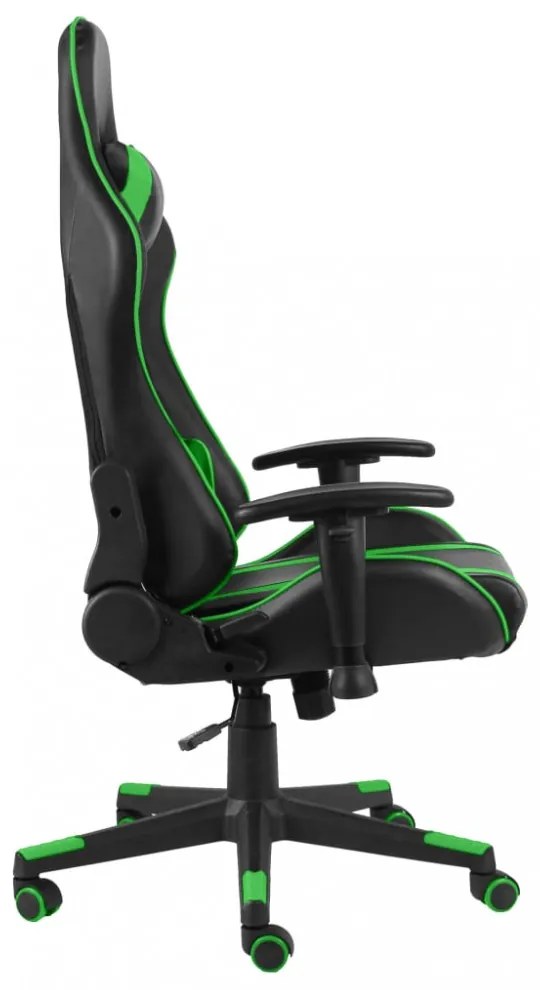 zöld PVC forgó gamer szék