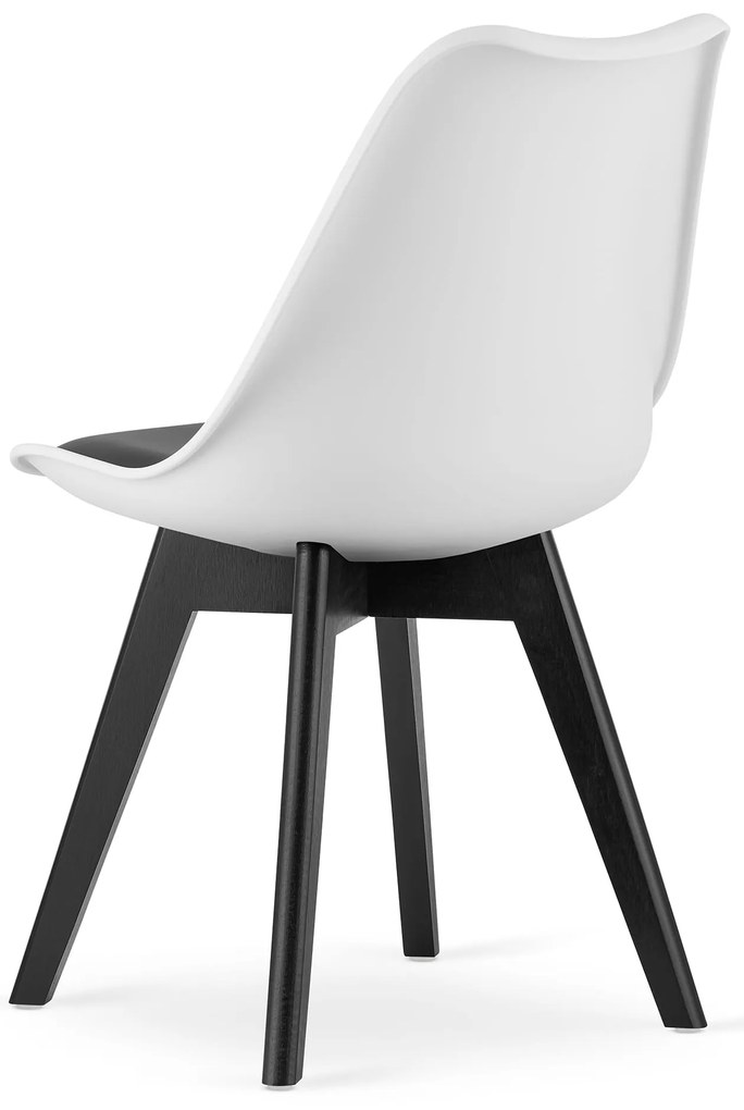 Fehér-fekete BALI MARK szék fekete lábakkal