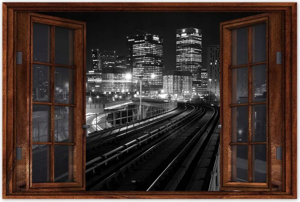 Poszterek 90x60 Felhőkarcolók Fekete-fehér