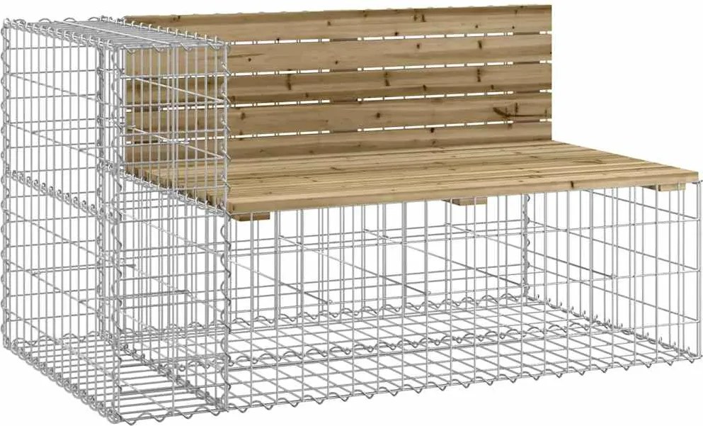 vidaXL tömör impregnált fenyőfa gabion kerti pad 122x71x65,5 cm