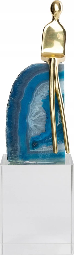 Arany kő figura achát luxus dekoráció egyedi szobor L