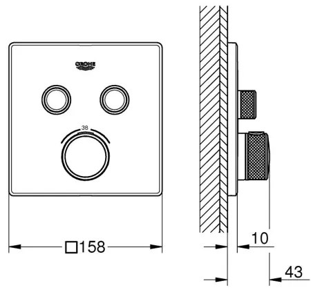 GROHE 29124A00 - termosztátos csaptelep GROHTHERM SMARTCONTROL grafit