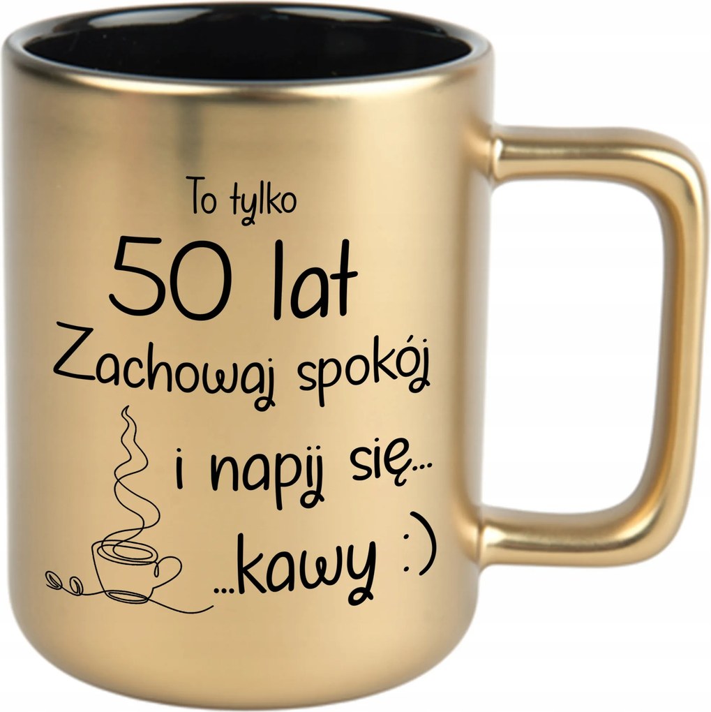 Bögre Matt Arany Fekete Belső 360ml Vicces Gadget Ajándék Csak 50 Év