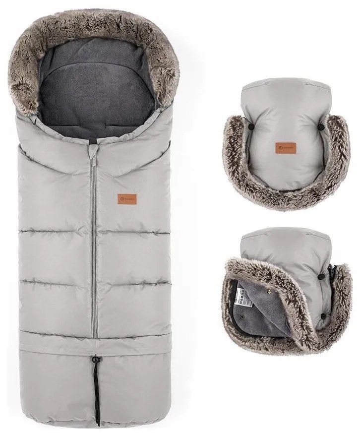 PETITE&amp;MARS-KÉSZLET Baba bundazsák 4 az 1-ben ARCTIC + babakocsi kézvédők Champagne Shower