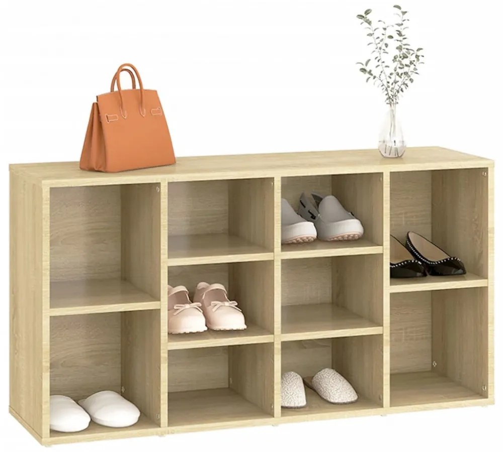 sonoma tölgy színű szerelt fa cipőtároló pad 103 x 30 x 55 cm