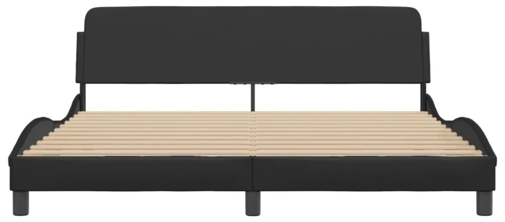 fekete műbőr ágykeret Dover 180x200 cm