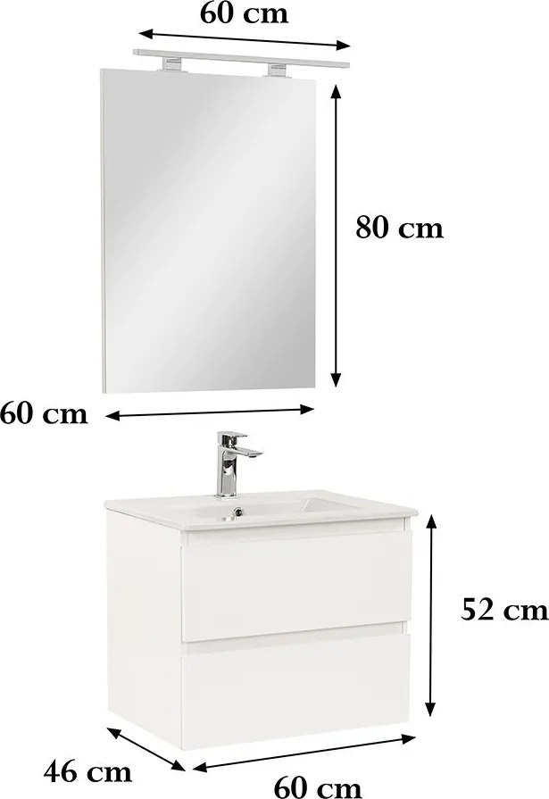 Vario Forte 60 Fürdőszoba komplett szekrény
